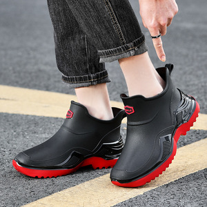 Bottes de pluie à manches courtes pour hommes, bottes de sport, imperméables et antidérapantes, à la mode, pour le printemps et l'automne - Product Image 3