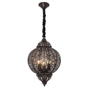 Retro Koperen Kroonluchter Arabische Stijl Slaapkamer Verlichtingsarmatuur Aangepaste Plafond Verlichting Villa Hang Hanglamp