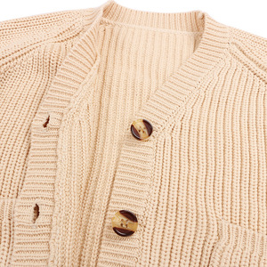 Cardigans en tricot doux pour enfants, manteaux naturels, décolletés en V profond, pour bébés garçons et filles, en Raglan, tendance - Product Image 5