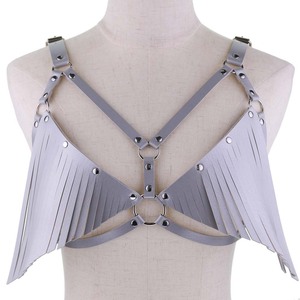 Harnais de poitrine sexy pour femme avec franges, soutien-gorge <span class=keywords><strong>cage</strong></span> en cuir PU, harnais de soutien-gorge punk réglable, vêtements érotiques, accessoires de jeu - Product Image 3