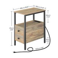 Table de chevet étroite en gros avec 2 tiroirs, table de chambre mince avec deux tiroirs, table de chevet fine avec 2 tiroirs pour chambre à coucher
