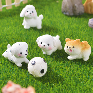 Figurines miniatures réalistes de chiot Border <span class=keywords><strong>Collie</strong></span> et d'ours en peluche, accessoires de décoration DIY, ornements de micro-paysage - Product Image 3