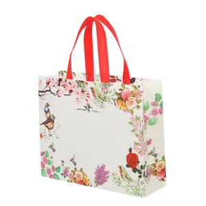 Non-woven Fabric Shopping Bag Grocery Gradient Folding Bag Eco Bag Takeaway Waterproof Storage Reusable Shopping Pouch