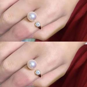 Support vide pour bague en argent S925, accessoires de perles DIY, support de bijoux en argent tendance pour femme, pour boucles d'oreilles rondes en cristal de 11-13 mm - Product Image 3