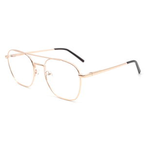 Montatura per Occhiali HIGO in Metallo Dorato di Lusso, Stile Business Quadrato a Cerchio Intero, Unisex per Uso Quotidiano - Product Image 4