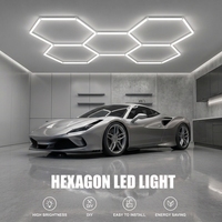 Lampes murales LED en nid d'abeille personnalisées 6500K pour garage, detailing automobile, salon de coiffure - Blanc froid portable pour atelier