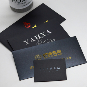 Conception personnalisée de luxe feuille d'or voeux de mariage ont enveloppe blanche bijoux carte de remerciement avec logo pour votre carte d'achat - Product Image 3