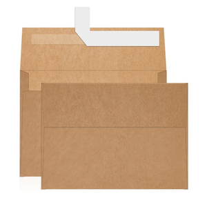 Enveloppes en papier kraft brun personnalisées, auto-adhésives, avec impression de logo pour la papeterie d'entreprise - Product Image 1