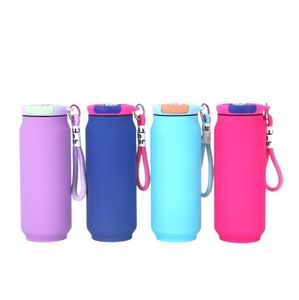 Nouvelle tasse isotherme en acier inoxydable 304 pour usage extérieur, avec cordon amovible, couleur unie, corps droit, pour l'eau quotidienne et le Nouvel An - Product Image 4