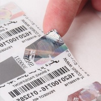Étiquette de code-barres PET personnalisée avec autocollant adhésif anti-contrefaçon holographique