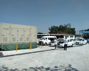 Integrado CNG móvil hija rellenar estación con compresor y de