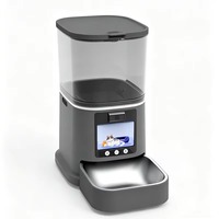 150 °   Dispensador Inteligente de Comida para Gatos con Cámara PTZ Gran Angular, Visión Nocturna de Doble Banda 2.4G/5G, Videollamada Bidireccional, Alimentador Automático para Mascotas de 5L