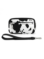 Sac à dos en PVC transparent style peluche, portable, tendance, à thème vache, pour l'extérieur, sac de rangement pour l'argent, pratique et utile