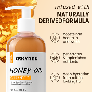 Hydraterende Honingolie Shampoo Natuurlijke Diepe Reinigingsformule Voedt Hydrateert Gladstrijkjes Verfrist Beschadigde Haarbehandeling - Product Image 4