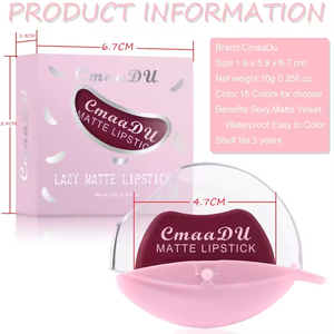 15 couleurs rouge à lèvres de maquillage longue durée en forme de lèvre rouge à lèvres liquide imperméable - Product Image 6