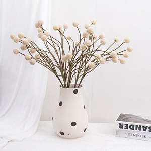 Fleurs artificielles Plain Realm, tige unique, boule dorée, décoration d'automne, décoration intérieure, accessoires d'extérieur, fleur en plastique et soie - Product Image 2