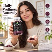 Gummies de Shilajit OEM, 60 unités, résine de Shilajit pure de l'Himalaya, saveur végétalienne délicieuse, Shilajit Puro Original pour hommes et femmes