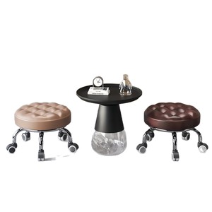 Tabouret roulant avec roulettes, tabouret mobile réglable en hauteur pour la maison, le salon et les enfants, 360° °   Siège pivotant bas avec roulettes - Product Image 6