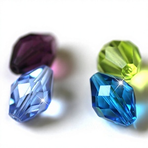 Lot de 50 perles en <span class=keywords><strong>verre</strong></span> biconiques ovales à facettes de haute qualité pour accessoires de boucles d'oreilles, bijoux DIY, imitation cristal autrichien - Product Image 1