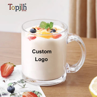 Mug à café en verre transparent de 11 oz pour sublimation, avec poignée, surface imprimable pour presse à chaud, impression DIY, cadeau, vente en gros Topjlh