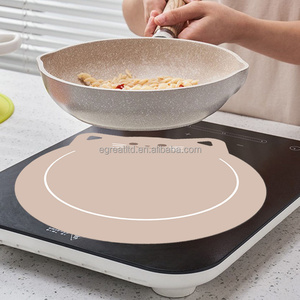 Silicone Cartoon Cat Pattern Heat Resistant Eco-Friendly Induction Cooktop Mat Non-Slip Scratch <b>Protector</b> 26cm Diameter for - Product Image 3