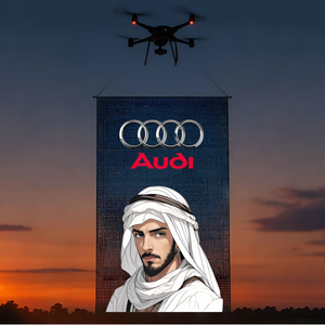 VividSky P20 VERSIÓN DE DOBLE PANTALLA, Dron Publicitario Moderno Personalizado, Pantalla LED Holográfica Aérea para Ventanas - Product Image 1