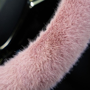 Housse de volant de voiture hiver épaisse en tissu brocart peluche antidérapante chaude à motif géométrique abstrait pour hommes - Product Image 2