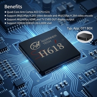 Microcontrolador ALLWINNER H618 4*A53+G31 para TV Android, Quad-core, OTT Ready, Decodificador 8K 25 H265, TFBGA284 Balls