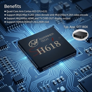 <span class=keywords><strong>ALLWINNER</strong></span> H618 Microcontroller <span class=keywords><strong>4</strong></span>*A53+G31 voor TV Android Quad-core OTT Ready 8K 25 H265 Decoder TFBGA284 Ballen - Product Image 1