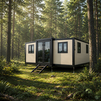 Maison conteneur pliable à double aile, extensible, respirante, avec espace de vie épaissi pour dortoir et usage domestique