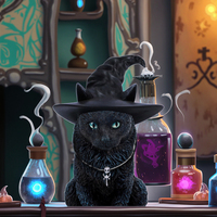 Statue de chat noir en résine, style rétro, horreur, Halloween, sorcellerie, décoration de jardin, extérieur, réaliste, peinte à la main, ISO 9001