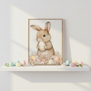 <span class=keywords><strong>TOPART</strong></span> Impression aquarelle Lapin de Pâques et œuf, nature morte, sur toile polyester MDF 40x50cm, impression numérique, art mural de haute qualité pour la maison - Product Image 4