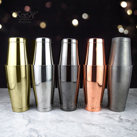 Shaker Boston lesté en acier inoxydable 304 avec revêtement PVD, couleur personnalisée, compatible lave-vaisselle, 850+550 ml, pour cocktails et martinis