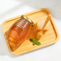 Klare Glas-Honiggläser mit Wabenmuster-Design und Luftdichtem Schraubverschluss