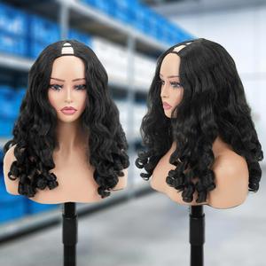 Peluca Rizada con Ondas Sueltas, Económica y Realista, con Parte en V, de Alta Calidad, Sin Pegamento, Sintética, con Línea de Cabello Natural Transparente, 180% de Densidad - Product Image 1
