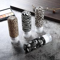 Ensemble de contenants de voyage et de bouteilles de toilette en silicone écologiques, étanches, à motif léopard, 90 ml