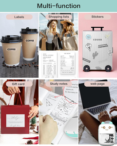 เครื่องพิมพ์สติกเกอร์ความร้อนแบบพกพา เครื่องพิมพ์ฉลากขนาดเล็กไร้หมึก เชื่อมต่อไร้สายผ่านบลูทูธ เครื่องพิมพ์แบบตัดอิสระสำหรับพิมพ์โน้ต งาน DIY สำหรับเด็ก - Product Image 5