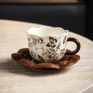 Ensembles de tasses et soucoupes à café en céramique pour le thé de l'après-midi à la française, vente en gros de tasses à eau et à café - Product Image 3