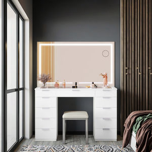 Tocador de Maquillaje Personalizado de Estilo Moderno para Niños con Espejo Iluminado y Almacenamiento, Mueble de Madera y Hierro - Product Image 2