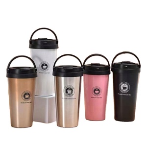 High Quality 500ml Travel <b>Mug</b> Custom Logo <b>Double</b> <b>Wall</b> Stainless Steel Insulated Vacuum Travel Coffee <b>Mug</b> With Handle Lid - Product Image 3