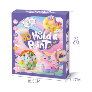 Hot Sale Kids Educational 3D <strong>Plaster</strong> Mold Cartoon Unicorn <strong>Plaster</strong> Model Diy Painting Toys <strong>Set</strong> - Product Image 4