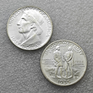 Pièces de monnaie commémoratives UNC 1934-1938 des États-Unis, demi-dollar du bicentenaire de Boone, cadeaux, décoration de la maison - Product Image 5