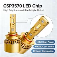Vente en gros de phares de voiture LED CSP 3570 super lumineux 130W, H7 H4, phares avant de voiture, ampoules de phare LED automobiles pour accessoires de voiture