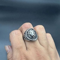 Bague Lion MECYLIFE, Bague Vintage Lion, Bijou Statement, Bague en Acier Inoxydable pour Hommes
