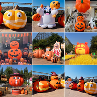 Citrouille gonflable géante orange en PVC avec éclairage LED, grande décoration publicitaire personnalisée pour l'extérieur, Halloween, jardin