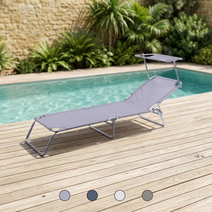 Galileo Vieste Est Lettino da Spiaggia Minimalista Moderno Pieghevole in Alluminio con Funzione di Inclinazione per Uso Esterno Parchi Piscine - Product Image 2