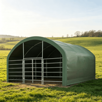 Enclos à poulets moderne 20x20 pieds avec structure en acier galvanisé, abri pour bétail en PVC/PE pour ferme