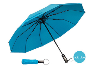 Parapluie entièrement automatique miniature personnalisable à 10 baleines, en tissu polyester, cadeaux d'affaires, design pliable en trois parties, 105 cm - Product Image 5