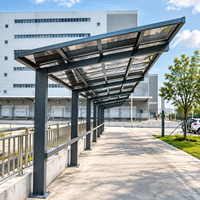 Abri de voiture en aluminium avec toit en polycarbonate pour ferme, abri de stationnement pour véhicules ruraux