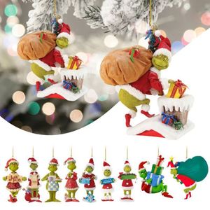 Adornos Colgantes para Árbol de Navidad, Monstruo Verde, Adornos Acrílicos, Muñeco Verde, Accesorios Decorativos - Product Image 4